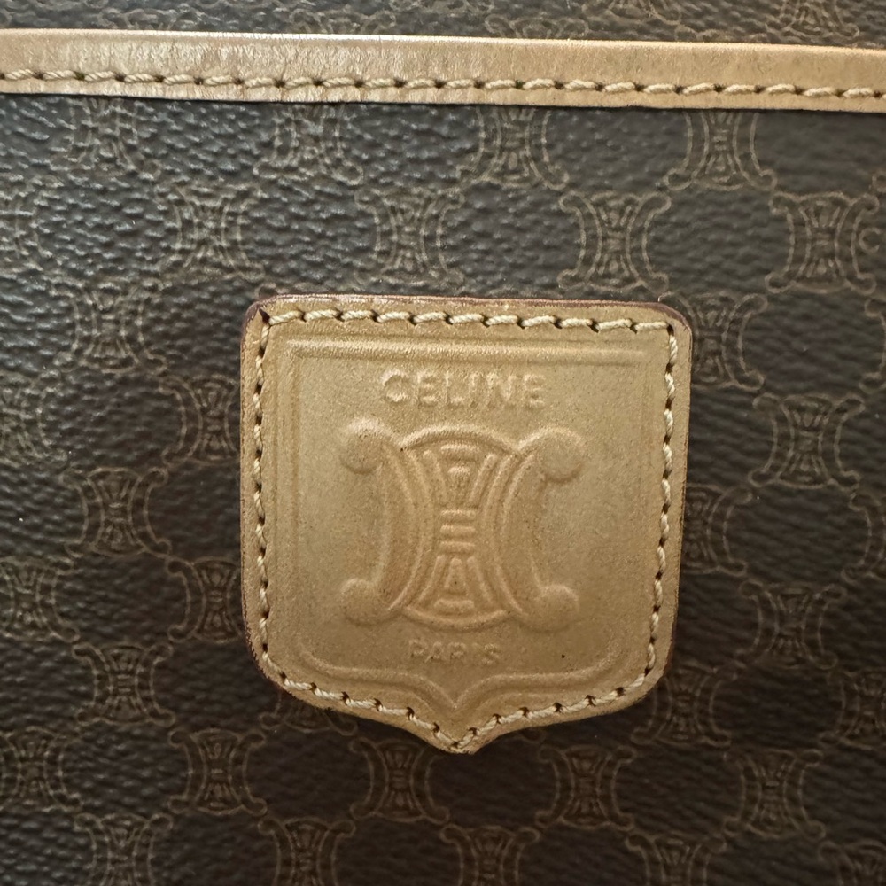 Celine Brown & Tan Monogram Canvas Top-Handle Tote - Picture 9 of 13